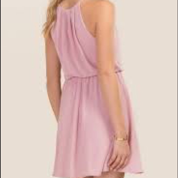 Lush Blouson Chiffon Mauve Skater Dress - Picture 2 of 8